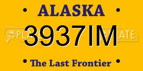 3937IM Alaska License Plate