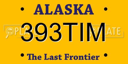 393TIM Alaska License Plate