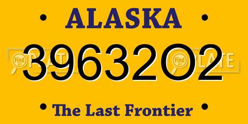 39632O2 Alaska License Plate