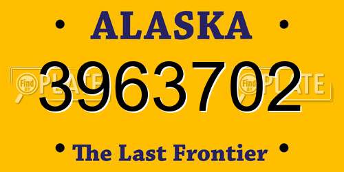 3963702 Alaska License Plate