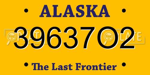 39637O2 Alaska License Plate