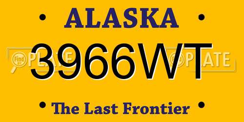 3966WT Alaska License Plate
