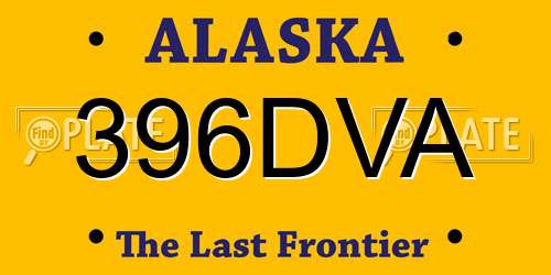 396DVA Alaska License Plate