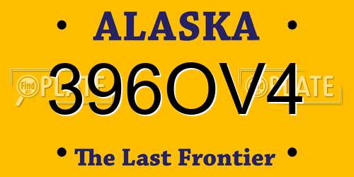 396OV4 Alaska License Plate