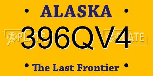 396QV4 Alaska License Plate