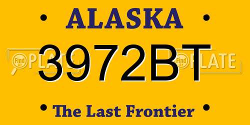 3972BT Alaska License Plate
