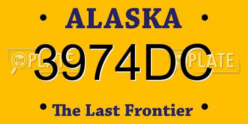 3974DC Alaska License Plate