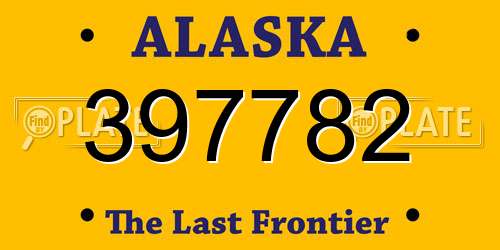 397782 Alaska License Plate
