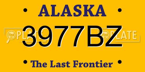 3977BZ Alaska License Plate