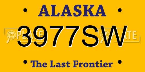 3977SW Alaska License Plate