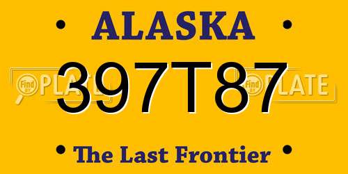 397T87 Alaska License Plate
