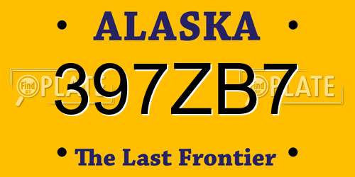 397ZB7 Alaska License Plate