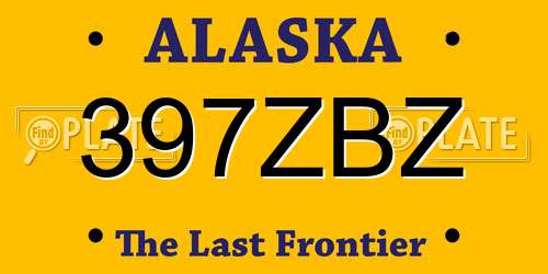 397ZBZ Alaska License Plate