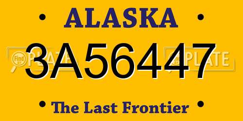 3A56447 Alaska License Plate