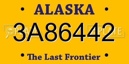 3A86442 Alaska License Plate