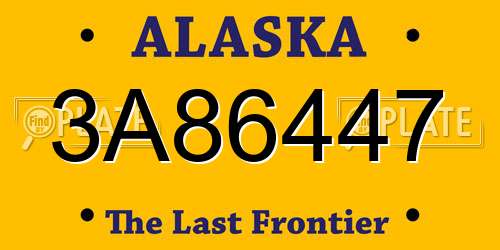 3A86447 Alaska License Plate