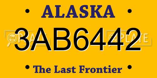 3AB6442 Alaska License Plate