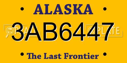 3AB6447 Alaska License Plate