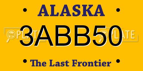3ABB50 Alaska License Plate