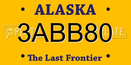 3ABB80 Alaska License Plate
