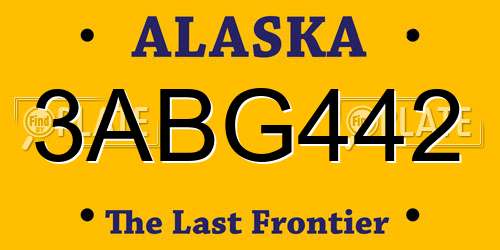 3ABG442 Alaska License Plate