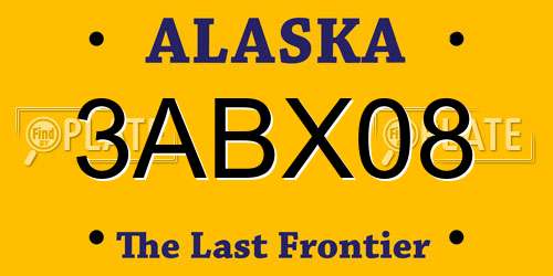 3ABX08 Alaska License Plate