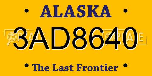 3AD8640 Alaska License Plate