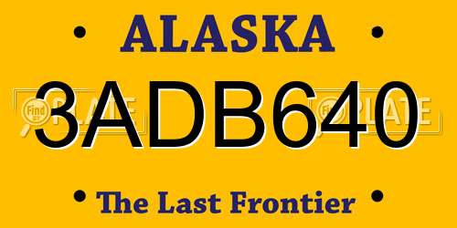 3ADB640 Alaska License Plate