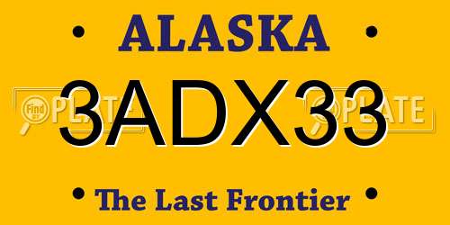 3ADX33 Alaska License Plate