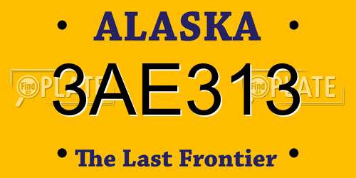 3AE313 Alaska License Plate