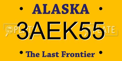 3AEK55 Alaska License Plate