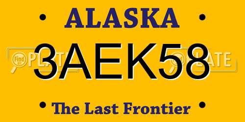 3AEK58 Alaska License Plate