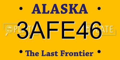 3AFE46 Alaska License Plate