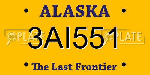 3AI551 Alaska License Plate