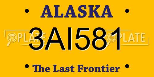 3AI581 Alaska License Plate