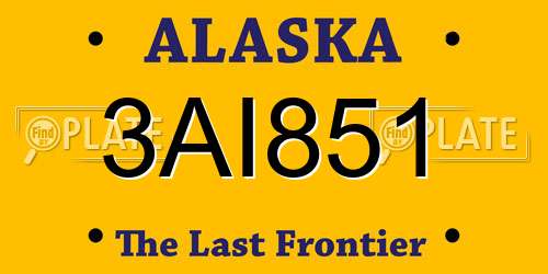 3AI851 Alaska License Plate