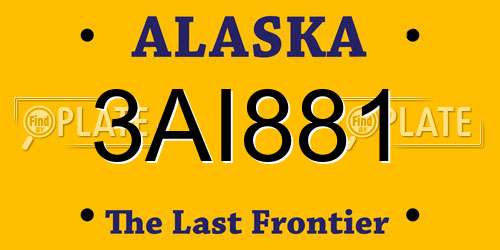 3AI881 Alaska License Plate