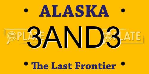 3AND3 Alaska License Plate