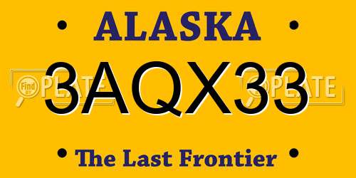 3AQX33 Alaska License Plate