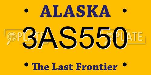 3AS550 Alaska License Plate