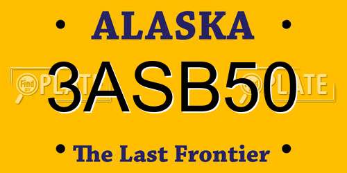 3ASB50 Alaska License Plate