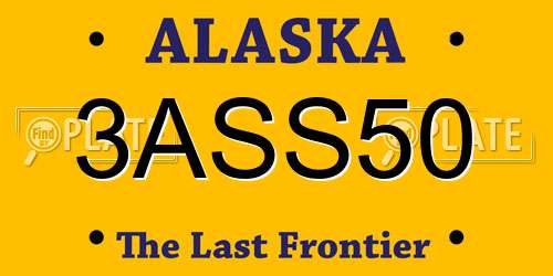 3ASS50 Alaska License Plate