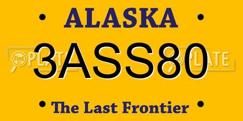 3ASS80 Alaska License Plate