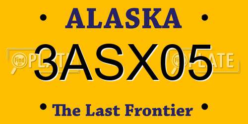 3ASX05 Alaska License Plate