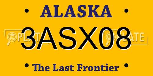3ASX08 Alaska License Plate