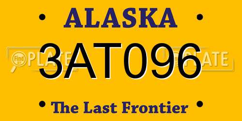 3AT096 Alaska License Plate