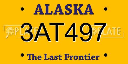 3AT497 Alaska License Plate