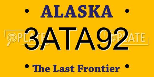 3ATA92 Alaska License Plate