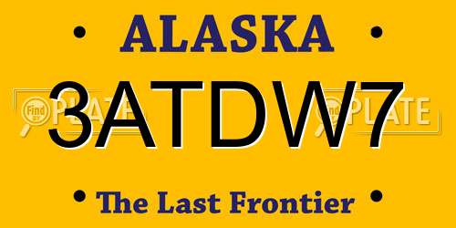 3ATDW7 Alaska License Plate