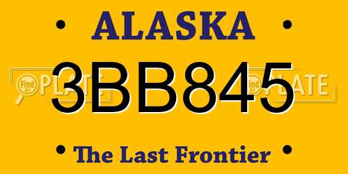 3BB845 Alaska License Plate